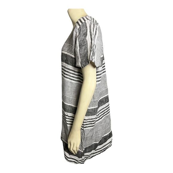 Striped Linen Dress Stella Martini Italy Mini Short Beach Cruise Nautical Breton - Picture 6 of 8